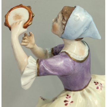SCULTURA Contadina Pecora STATUINA CERAMICA BIANCA Ginori Capodimonte EPOCA '900
