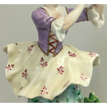SCULTURA Contadina Pecora STATUINA CERAMICA BIANCA Ginori Capodimonte EPOCA '900