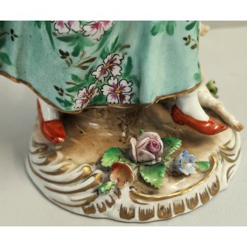 SCULTURA Contadina Pecora STATUINA CERAMICA BIANCA Ginori Capodimonte EPOCA '900
