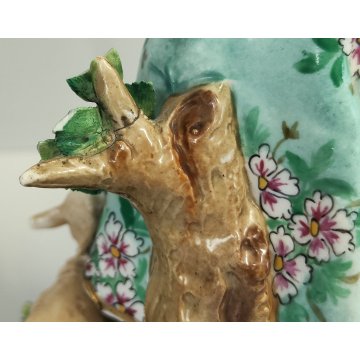 SCULTURA Contadina Pecora STATUINA CERAMICA BIANCA Ginori Capodimonte EPOCA '900