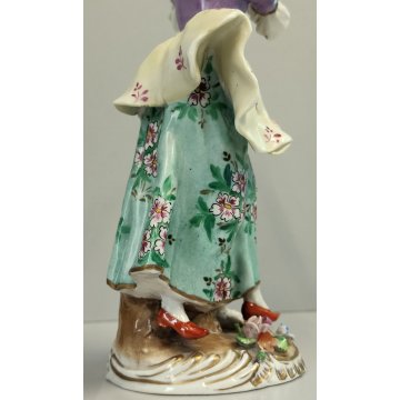 SCULTURA Contadina Pecora STATUINA CERAMICA BIANCA Ginori Capodimonte EPOCA '900