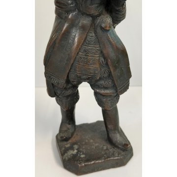 ANTICA COPPIA Guerriero Cinese Dinastia Tang SCULTURA BRONZO epoca '900 soldato