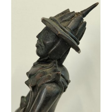ANTICA COPPIA Guerriero Cinese Dinastia Tang SCULTURA BRONZO epoca '900 soldato