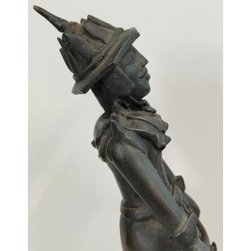 ANTICA COPPIA Guerriero Cinese Dinastia Tang SCULTURA BRONZO epoca '900 soldato