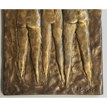 Luciano Morosi BASSORILIEVO OTTONE, Bagnanti QUADRO SCULTURA epoca '900 FORMELLA
