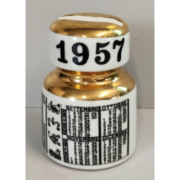 PRESS PAPIER CERAMICACalendario Perpetuo ZODIACO 1957 Fornasetti CORISIA Italia