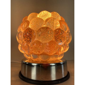 LAMPADA ABATJOURS Barovier&Toso VETRO MURANO PARALUME LENTI BOLLE ARANCIONE '70