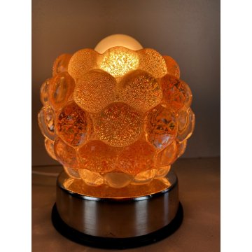 LAMPADA ABATJOURS Barovier&Toso VETRO MURANO PARALUME LENTI BOLLE ARANCIONE '70