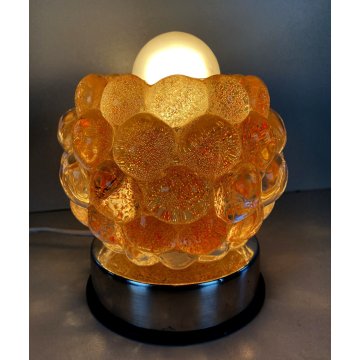 LAMPADA ABATJOURS Barovier&Toso VETRO MURANO PARALUME LENTI BOLLE ARANCIONE '70