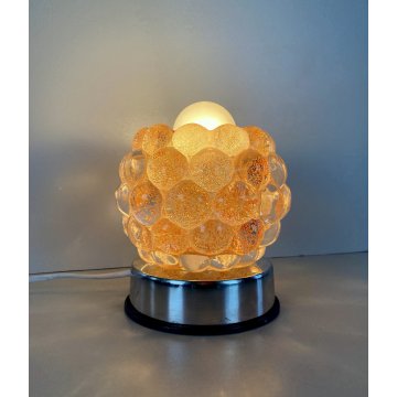 LAMPADA ABATJOURS Barovier&Toso VETRO MURANO PARALUME LENTI BOLLE ARANCIONE '70