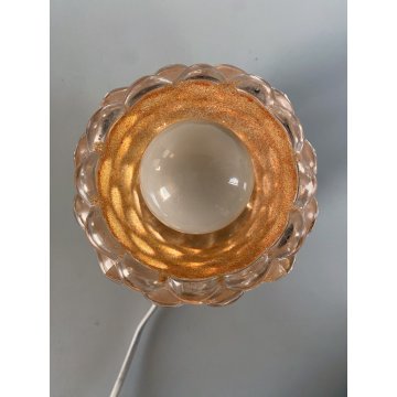 LAMPADA ABATJOURS Barovier&Toso VETRO MURANO PARALUME LENTI BOLLE ARANCIONE '70