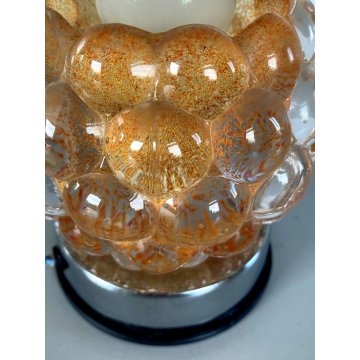 LAMPADA ABATJOURS Barovier&Toso VETRO MURANO PARALUME LENTI BOLLE ARANCIONE '70