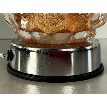LAMPADA ABATJOURS Barovier&Toso VETRO MURANO PARALUME LENTI BOLLE ARANCIONE '70