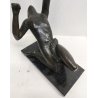 ANTICA SCULTURA BRONZO De Albertis EPOCA 800 figura dinamica STATUA NUDO UOMO