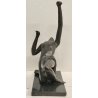 ANTICA SCULTURA BRONZO De Albertis EPOCA 800 figura dinamica STATUA NUDO UOMO