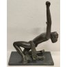 ANTICA SCULTURA BRONZO De Albertis EPOCA 800 figura dinamica STATUA NUDO UOMO