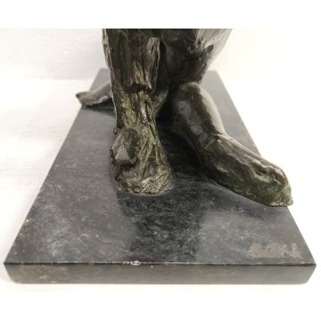ANTICA SCULTURA BRONZO De Albertis EPOCA 800 figura dinamica STATUA NUDO UOMO