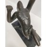 ANTICA SCULTURA BRONZO De Albertis EPOCA 800 figura dinamica STATUA NUDO UOMO