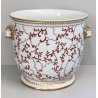 CENTROTAVOLA Porcellana SEVRES Francia CACHEPOT DIPINTO FIORI ORO Vaso Anfora