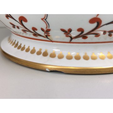 CENTROTAVOLA Porcellana SEVRES Francia CACHEPOT DIPINTO FIORI ORO Vaso Anfora