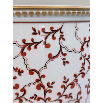 CENTROTAVOLA Porcellana SEVRES Francia CACHEPOT DIPINTO FIORI ORO Vaso Anfora