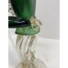 FIGURA RINASCIMENTALE Salviati VETRO SOFFIATO MURANO VERDE AVVENTURINA ORO '50