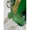 FIGURA RINASCIMENTALE Salviati VETRO SOFFIATO MURANO VERDE AVVENTURINA ORO '50