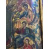 ICONA RUSSA RELIGIOSA GESU' DODICI  APOSTOLI La vera vite LEGNO ARTE SACRA XVIII