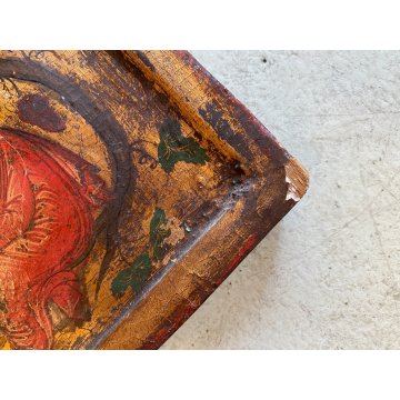 ICONA RUSSA RELIGIOSA GESU' DODICI  APOSTOLI La vera vite LEGNO ARTE SACRA XVIII