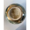 VASO PORCELLANA G. Fieravino DECORO DISEGNO FIOREALE VERDE ORO  ø 17 cm