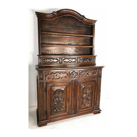 ANTICA PIATTAIA CREDENZA SETTECENTO BAROCCO PIEMONTESE PATINA ORIGINALE 700 NOCE