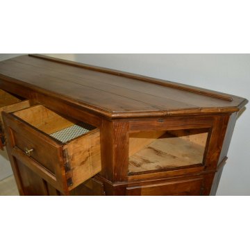 ANTICA CREDENZA SCANTONATA epoca 800 LEGNO CILIEGIO ANCIENT WOODEN FURNITURE