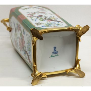 GRANDE VASO ANFORA Porcellana Kaiser DIPINTO Fiori Uccelli CHINOISERIE W Germany