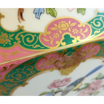 GRANDE VASO ANFORA Porcellana Kaiser DIPINTO Fiori Uccelli CHINOISERIE W Germany