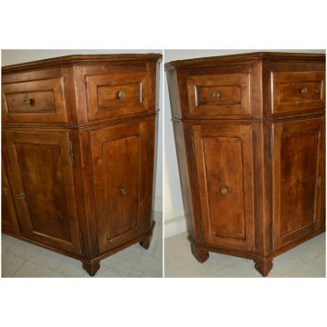 ANTICA CREDENZA SCANTONATA epoca 800 LEGNO CILIEGIO ANCIENT WOODEN FURNITURE