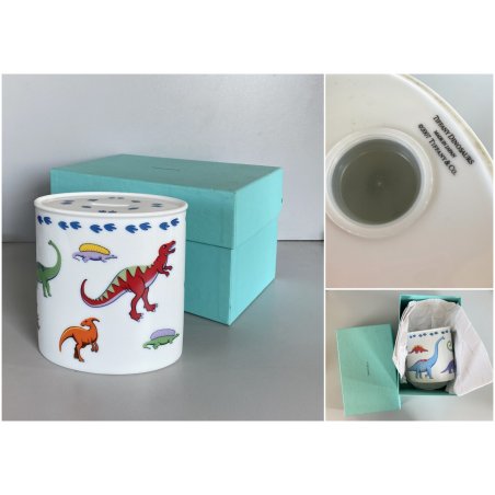 SALVADANAIO PORCELLANA Tiffany&Co. "Dinosaurus"  BANK CON  SCATOLA 14 cm/h  2007