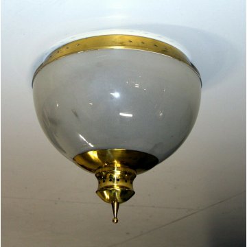 LAMPADA plafoniera TOMMY design 1950 ottone VETRO Luigi Caccia Dominioni Azucena