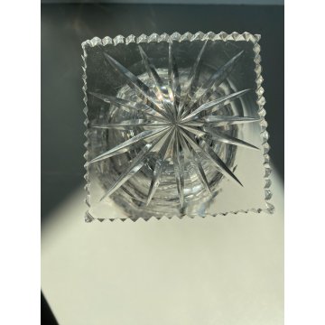 VASO COPPA VINTAGE CRISTALLO BOEMIA MOLATO BOHEMIAN CRYSTAL VASE 25 cm/h