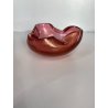 SVUOTATASCHE BOWL PORTACENERE VETRO MURANO TRASPARENTE ROSA FOGLIA ORO '50