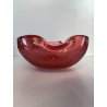 SVUOTATASCHE BOWL PORTACENERE VETRO MURANO TRASPARENTE ROSA FOGLIA ORO '50