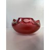 SVUOTATASCHE BOWL PORTACENERE VETRO MURANO TRASPARENTE ROSA FOGLIA ORO '50