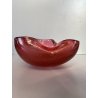 SVUOTATASCHE BOWL PORTACENERE VETRO MURANO TRASPARENTE ROSA FOGLIA ORO '50