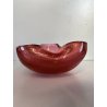 SVUOTATASCHE BOWL PORTACENERE VETRO MURANO TRASPARENTE ROSA FOGLIA ORO '50