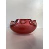 SVUOTATASCHE BOWL PORTACENERE VETRO MURANO TRASPARENTE ROSA FOGLIA ORO '50
