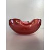 SVUOTATASCHE BOWL PORTACENERE VETRO MURANO TRASPARENTE ROSA FOGLIA ORO '50