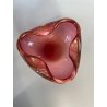 SVUOTATASCHE BOWL PORTACENERE VETRO MURANO TRASPARENTE ROSA FOGLIA ORO '50