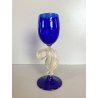 CALICE TIPETTO VETRO SOFFIATO MURANO BLU COBALTO Paolo Venini 19,2 cm/h '50