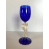 CALICE TIPETTO VETRO SOFFIATO MURANO BLU COBALTO Paolo Venini 19,2 cm/h '50