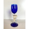 CALICE TIPETTO VETRO SOFFIATO MURANO BLU COBALTO Paolo Venini 19,2 cm/h '50