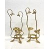 ANTICA COPPIA SUPPORTO STAND LIBERTY FLOREALE PER VASI IN VETRO EPOCA '800/'900